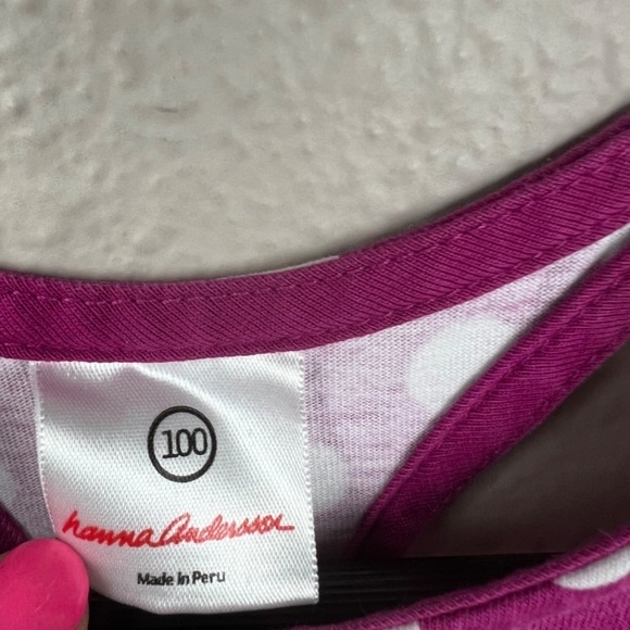 Hanna Andersson Polka Dot Sleeveless Sundress in Magenta and White Sz 100CM - Picture 3 of 7